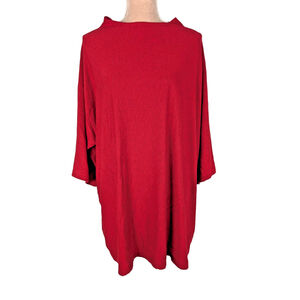 Bryn Walker Adria Tunic Top Red Gala Red Sz 3X Boat Neck Cozy Classic
